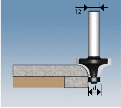 Carb. Bit for Round Edge w/Bearing