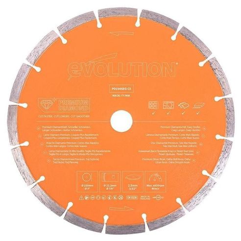 Δίσκος 230mm Διαμαντέ Premium για Αδρανή Υλικά & Οπλισμένο Σκυρόδεμα  PD230SEG-CS