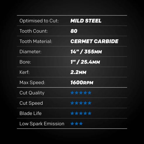 Δίσκος 355mm Χάλυβα M355CMT-80CS EVOMAX Κεραμικού Καρβιδίου