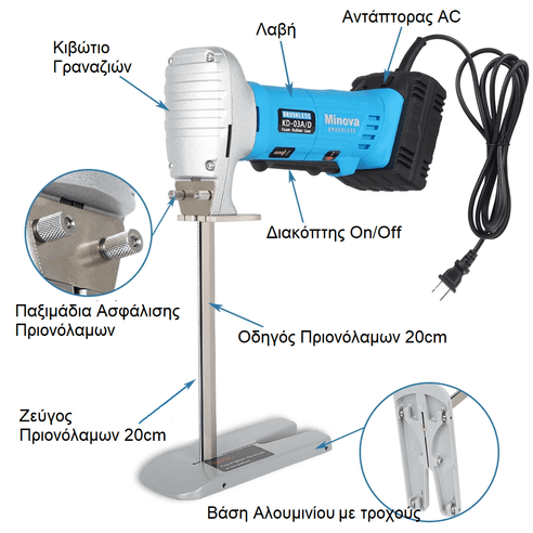 MINOVA  KD-03A Σέγα Αφροδών Υλικών, Ρεύματος και Μπαταρίας