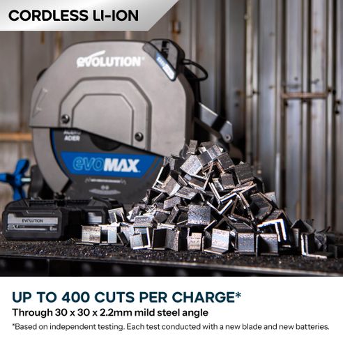 Cordless S355 CPS Li Metal Chop Saw 355mm WITH EVOMAX LONG LIFE BLADE